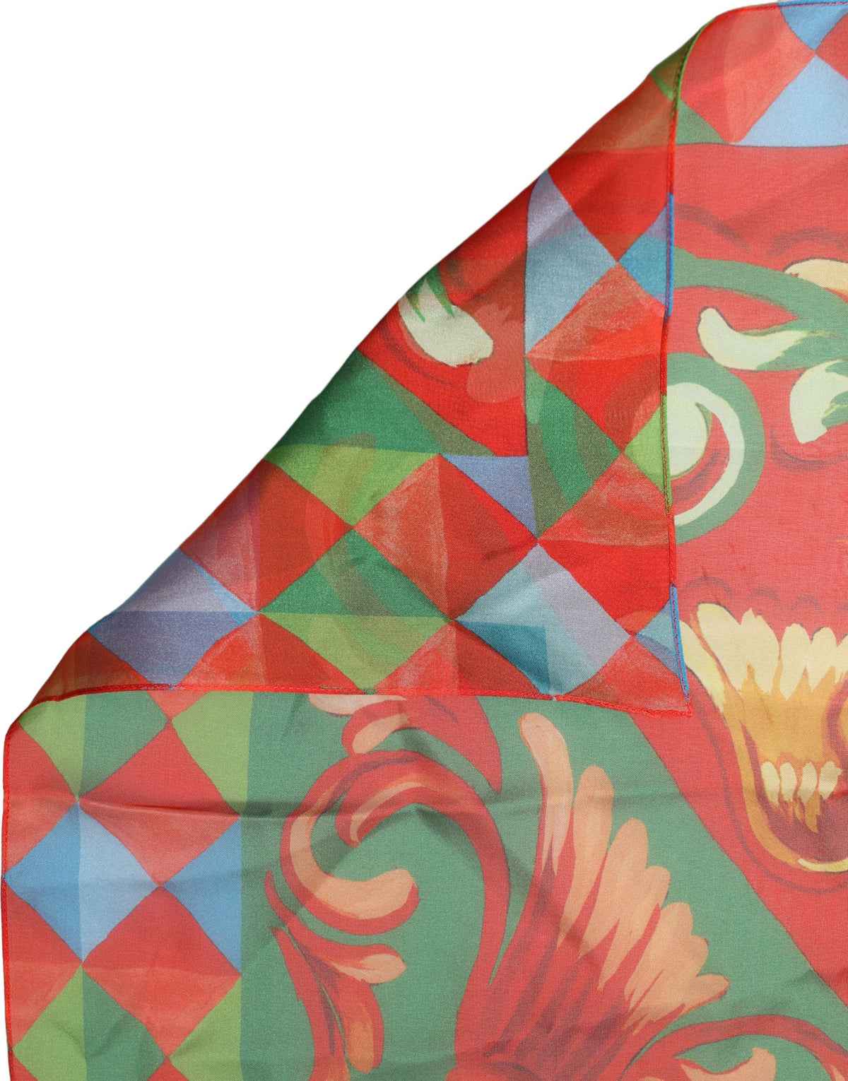 Dolce & Gabbana Multicolor Silk Printed Square Foulard Women's Scarf