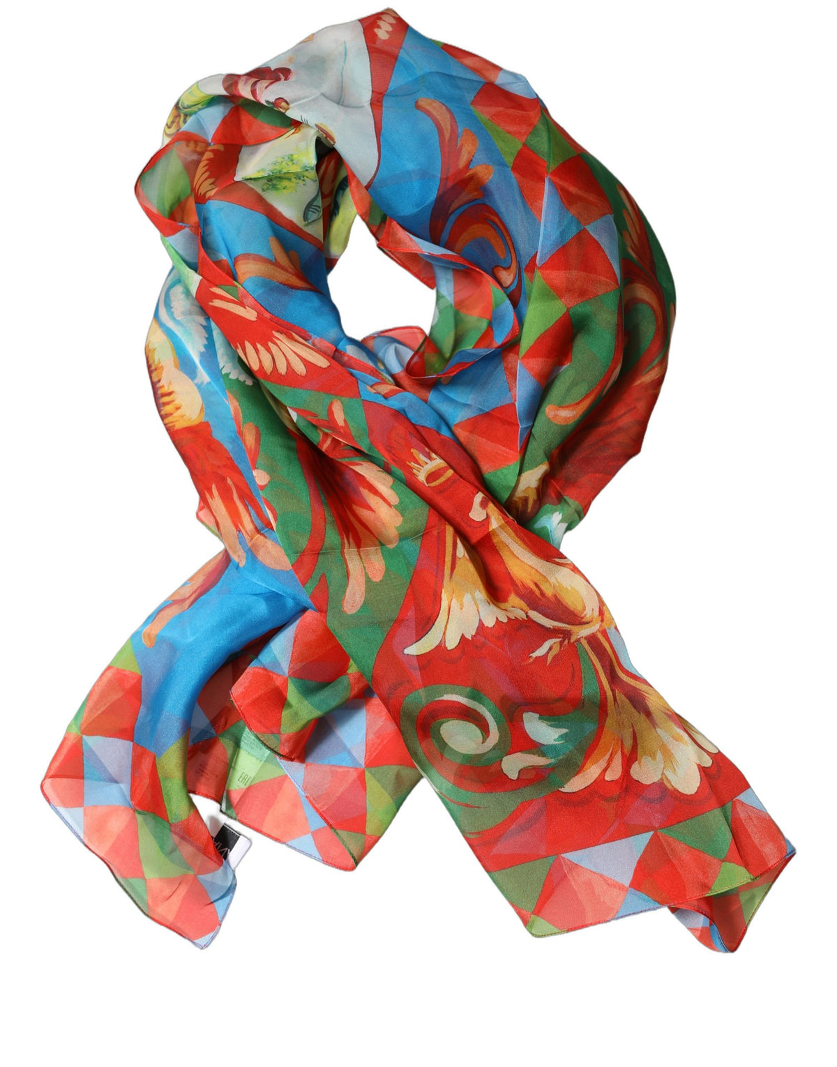 Dolce & Gabbana Multicolor Silk Printed Square Foulard Women's Scarf