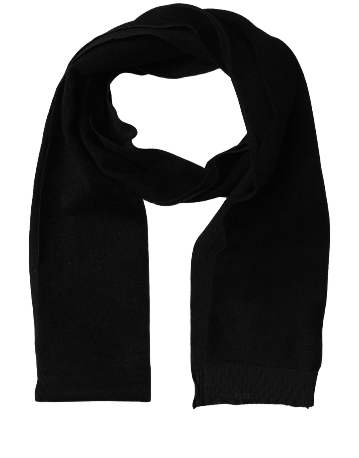 Dolce & Gabbana Black Cashmere Knitted Ribbed Shawl Women's Scarf (Pre-Owned)