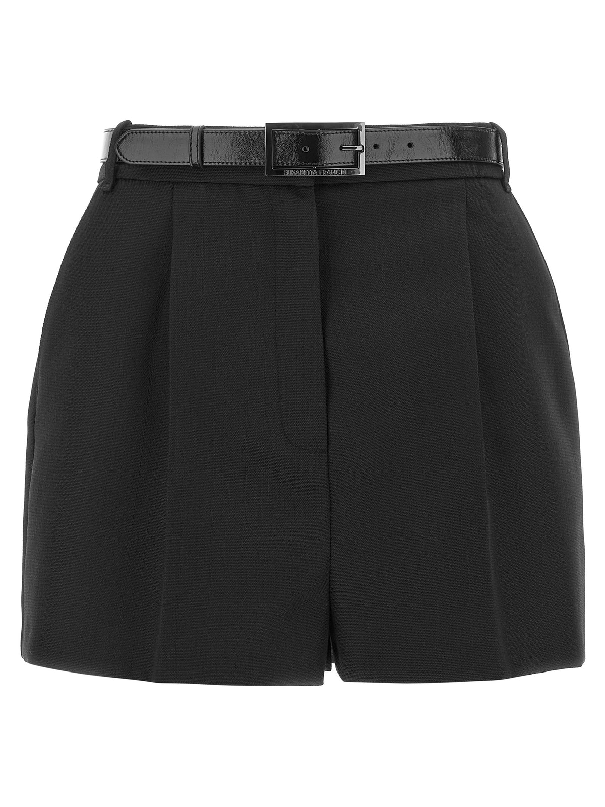 Elisabetta Franchi Black Virgin Wool Bermuda Women's Shorts