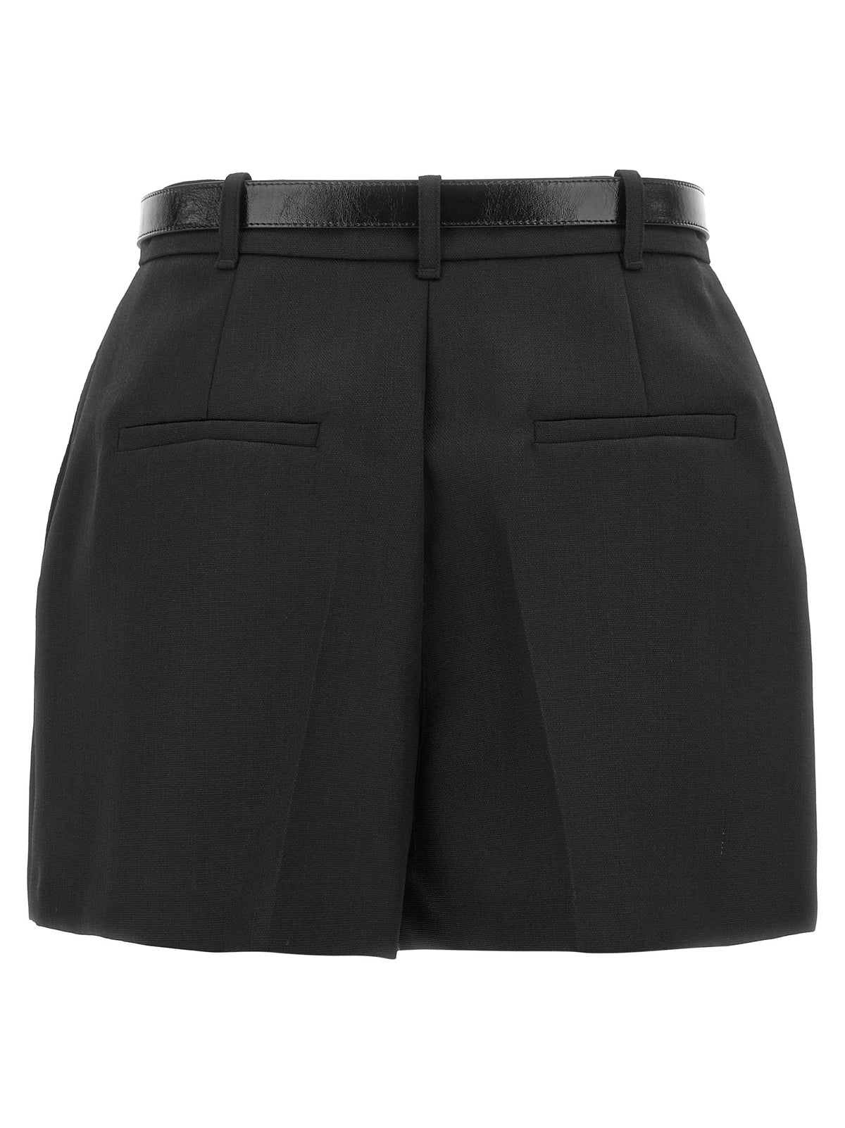 Elisabetta Franchi Black Virgin Wool Bermuda Women's Shorts