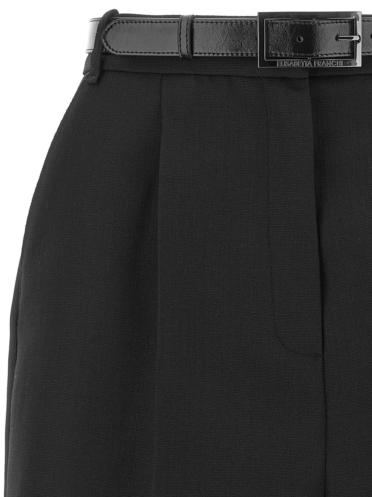 Elisabetta Franchi Black Virgin Wool Bermuda Women's Shorts