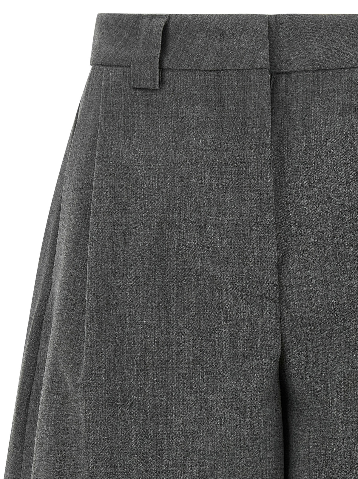 THELATEST Gray Polyester Bermuda Women's Shorts