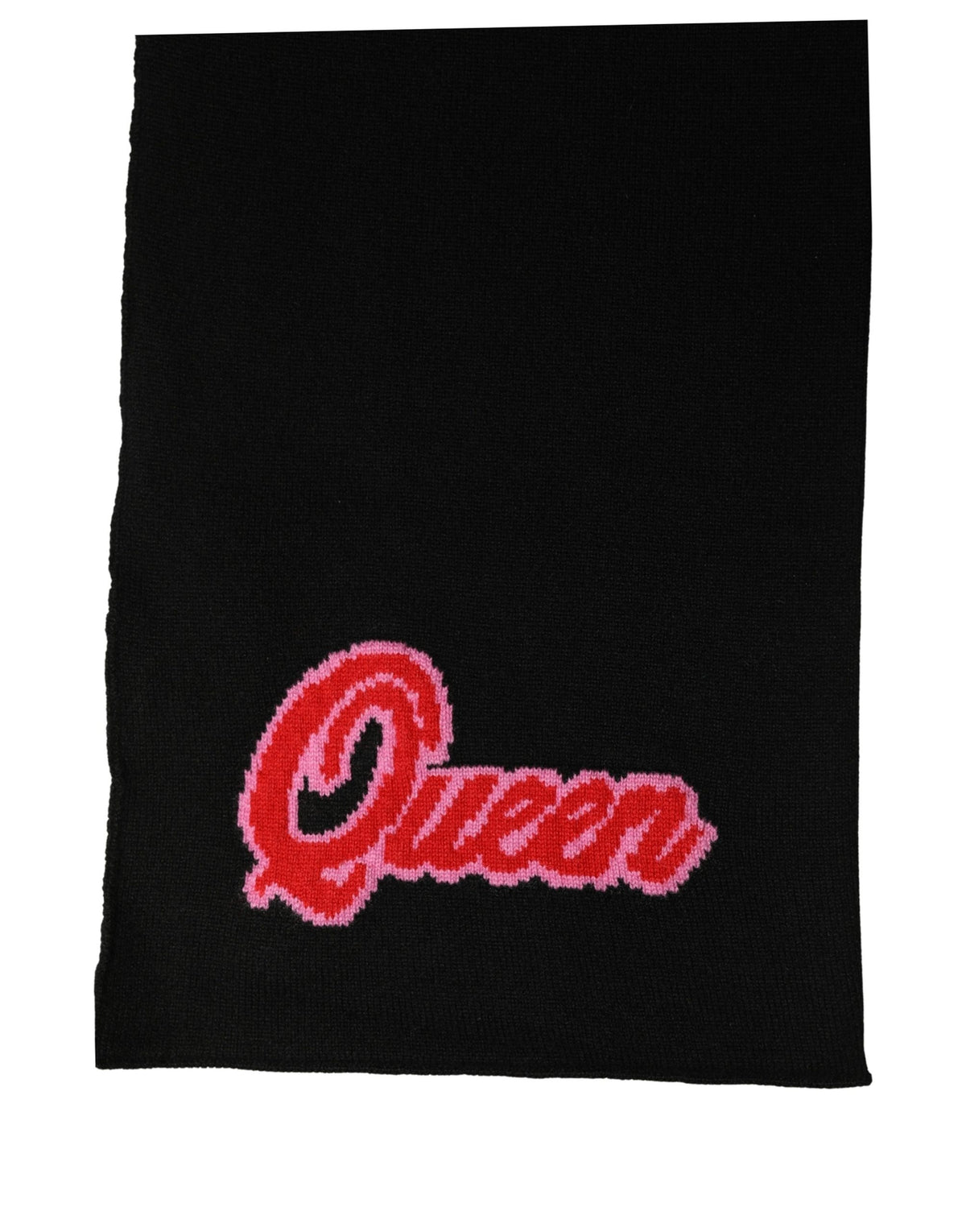 Dolce & Gabbana Black D&G Queen Cashmere Knitted Shawl Women's Scarf