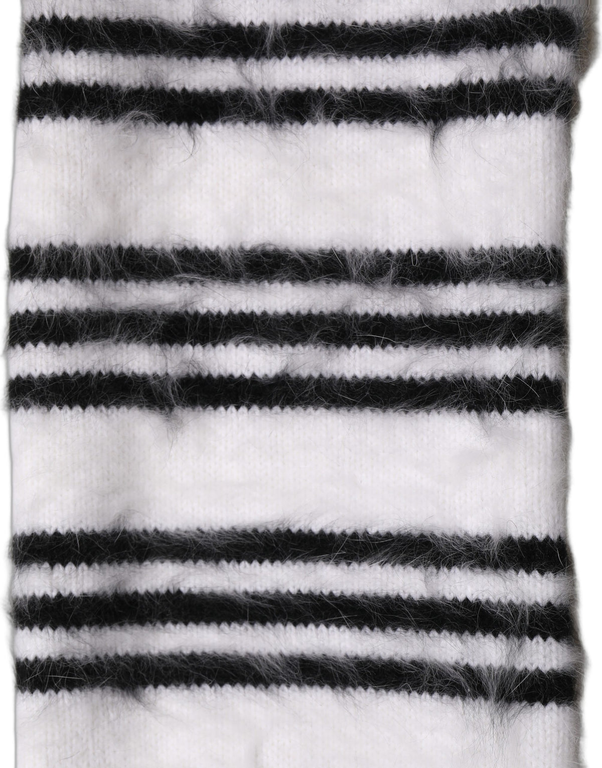 Dolce & Gabbana White Black Striped Skinny Neck Warmer Women's Scarf