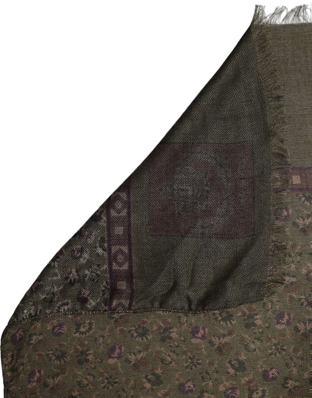 Dolce & Gabbana Olive Green Modal Floral Shawl Stole Women's Scarf (Pre-Owned)