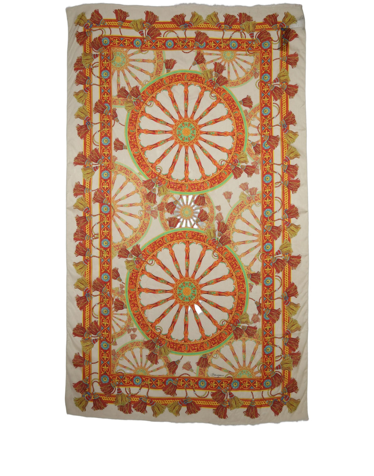 Dolce & Gabbana Multicolor Carretto Print Modal Shawl Women's Scarf (Pre-Owned)