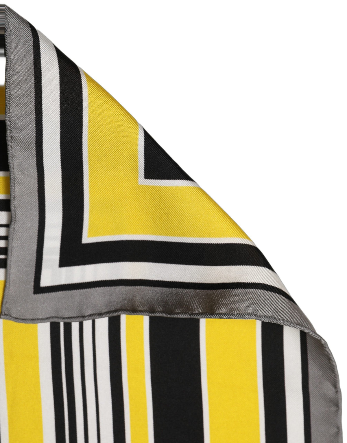 Dolce & Gabbana Black Yellow Silk Logo Square Foulard Women's Scarf