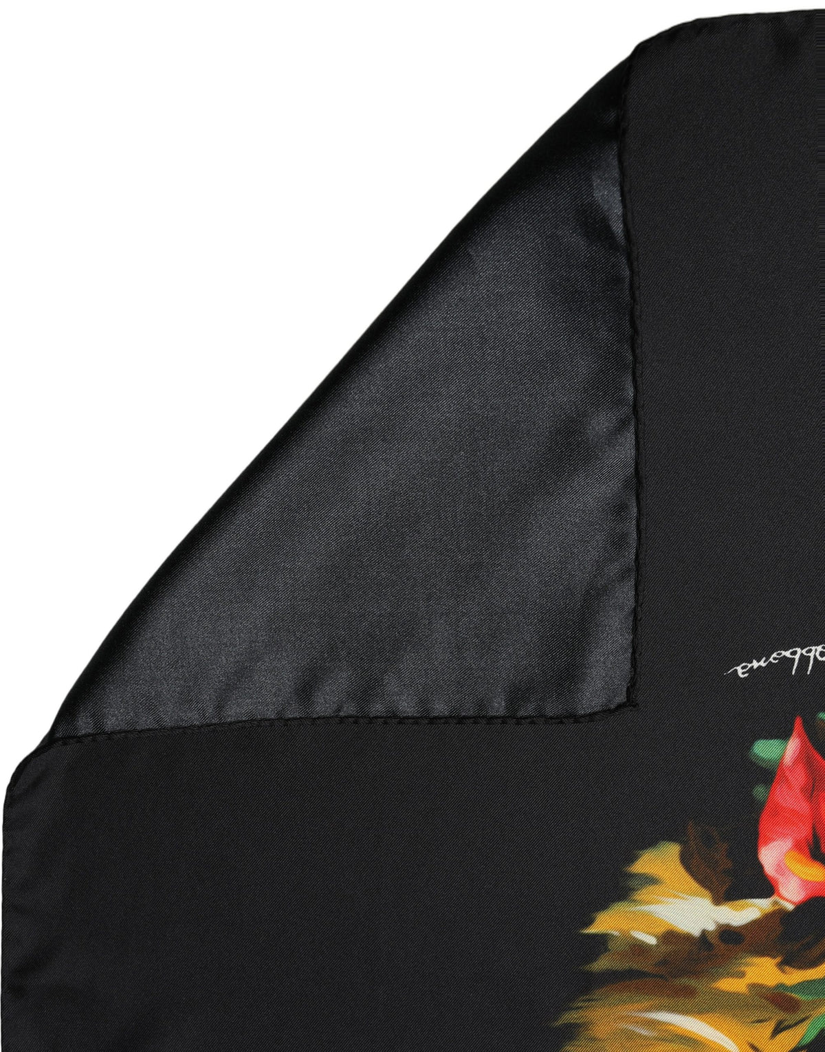 Dolce & Gabbana Black Tropical Sunset Square Foulard Women's Scarf