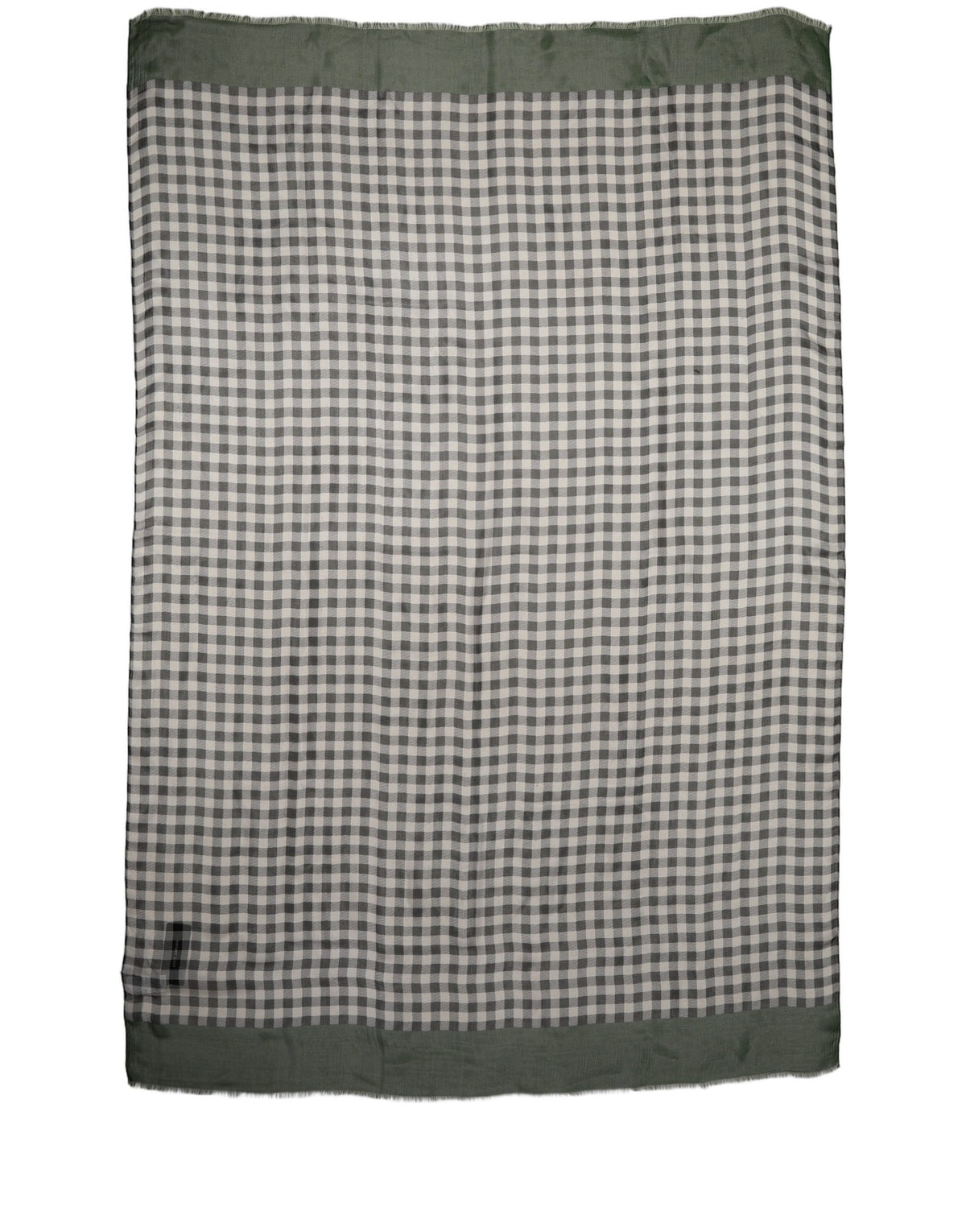 Dolce & Gabbana Green White Napoli Silk Gingham Shawl Women's Scarf