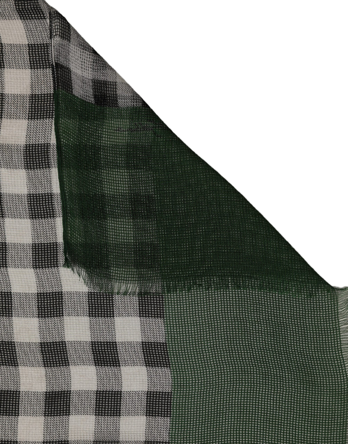 Dolce & Gabbana Green White Napoli Silk Gingham Shawl Women's Scarf