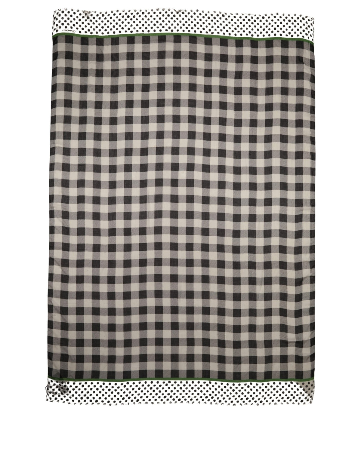 Dolce & Gabbana Black White Napoli Modal Check Shawl Women's Scarf