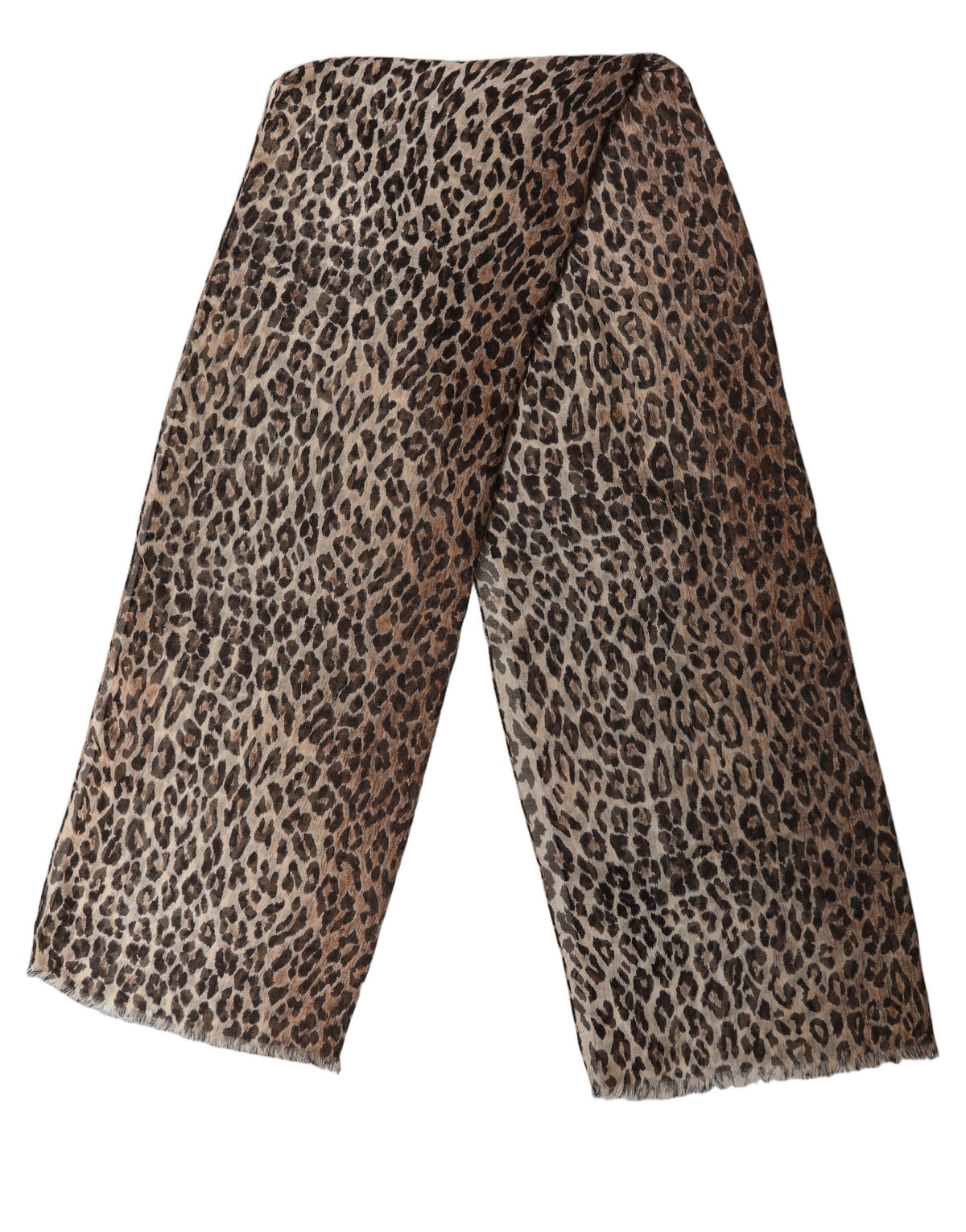 Dolce & Gabbana Brown Leopard Cashmere Shawl Stole Women's Scarf (Pre-Owned)