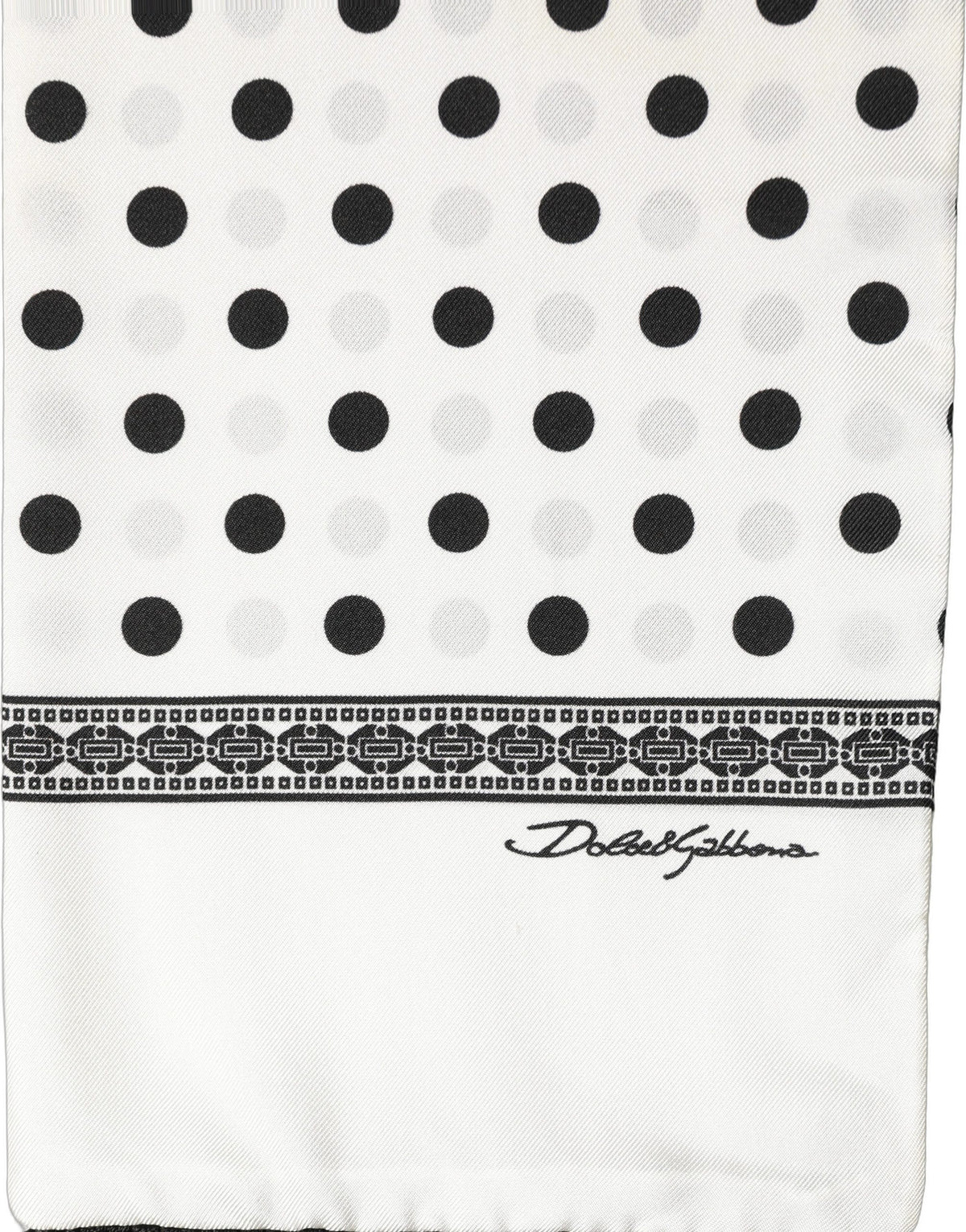 Dolce & Gabbana White Black Polka Dot Fringed Shawl Women's Scarf
