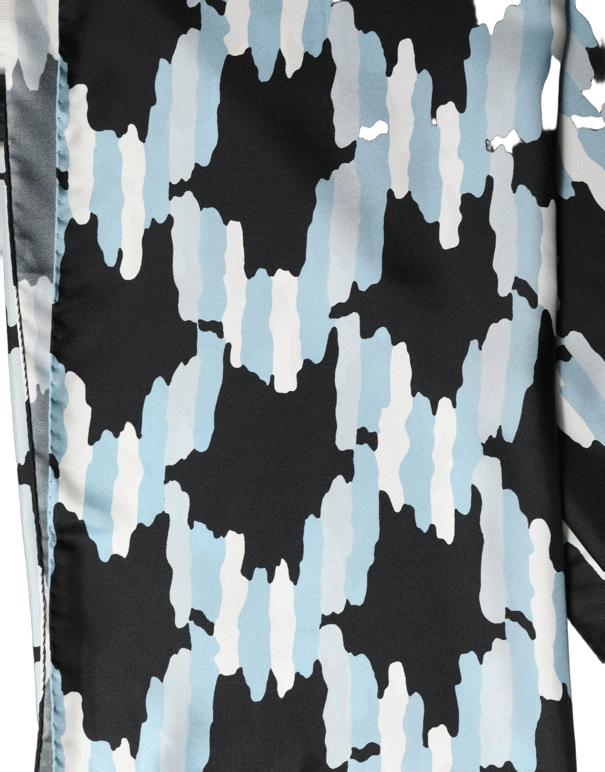 Dolce & Gabbana Black Blue Abstract Silk Shawl Stole Women's Scarf