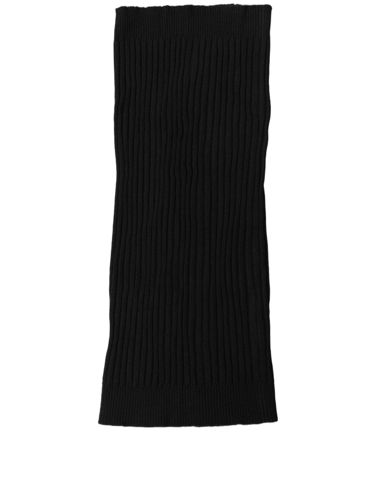 Dolce & Gabbana Black Cashmere Ribbed Knit Neck Women's Warmer