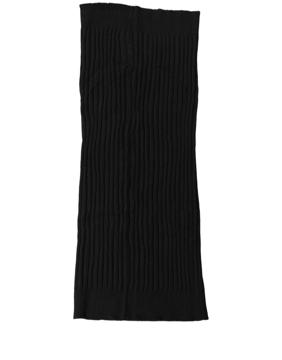 Dolce & Gabbana Black Cashmere Ribbed Knit Neck Women's Warmer