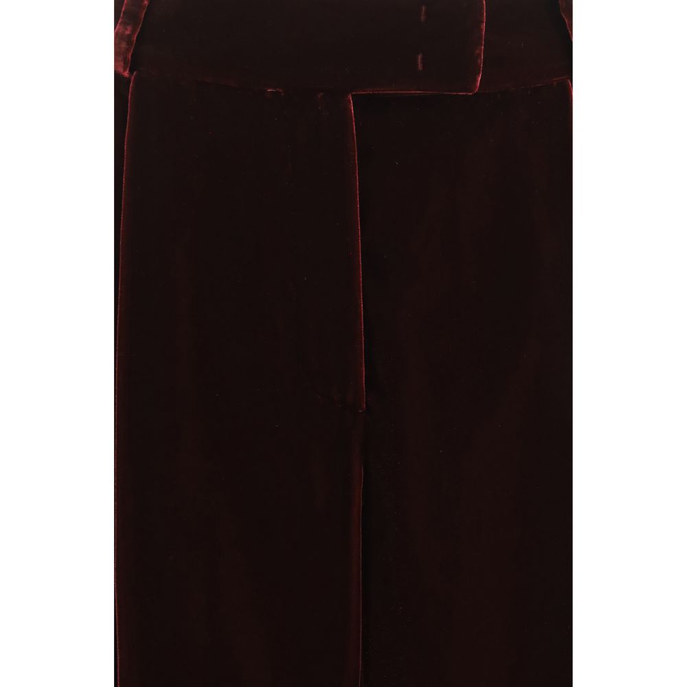 Giorgio Armani Bordeaux Viscose Dress Women's Pants
