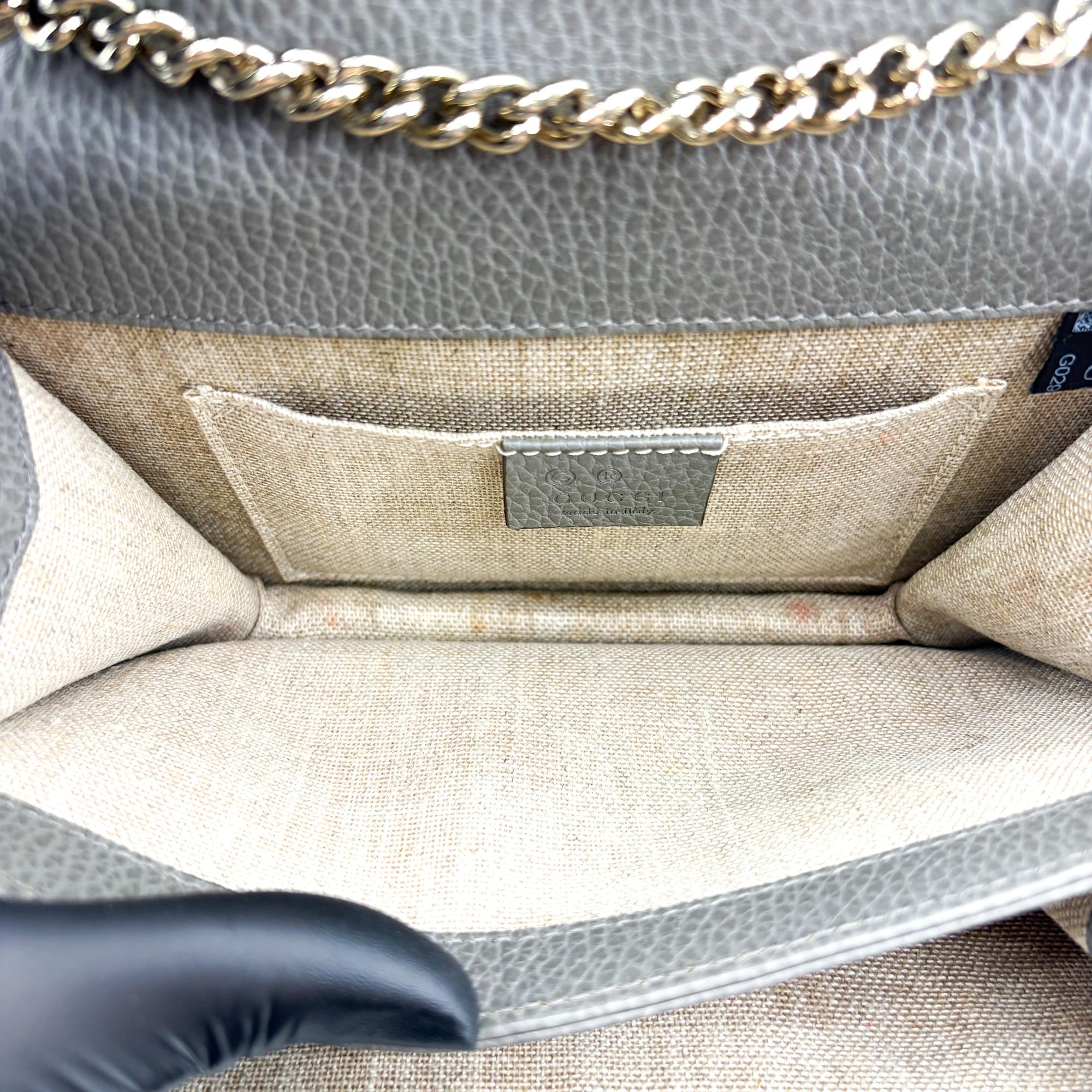 Gucci Interlocking Leather Gold Leather Shoulder Bag Bag (Pre-Owned)