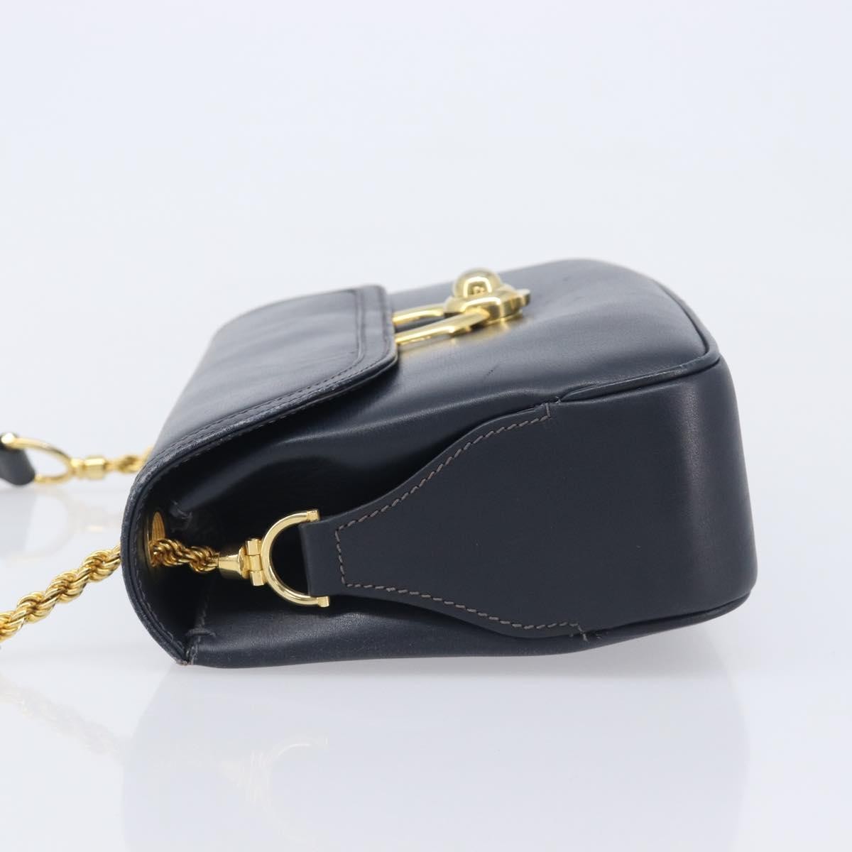 Gucci Shoulder Leather Navy Leather Shoulder Bag Bag (Pre-Owned)