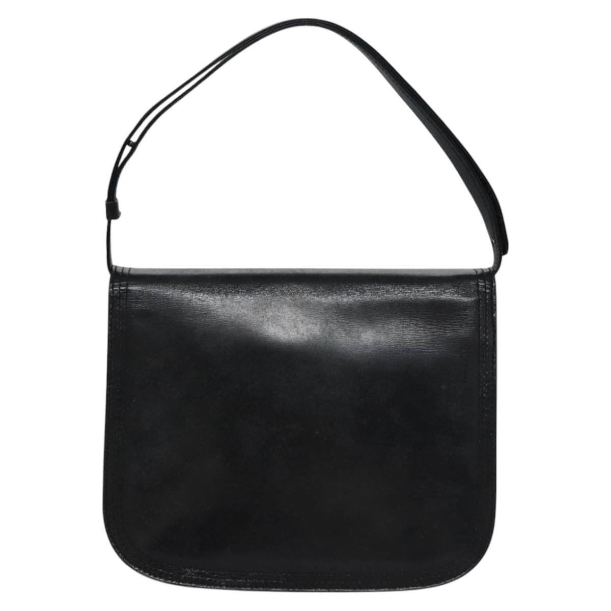 Saint Laurent Vintage Leather Black Leather Handbag (Pre-Owned)