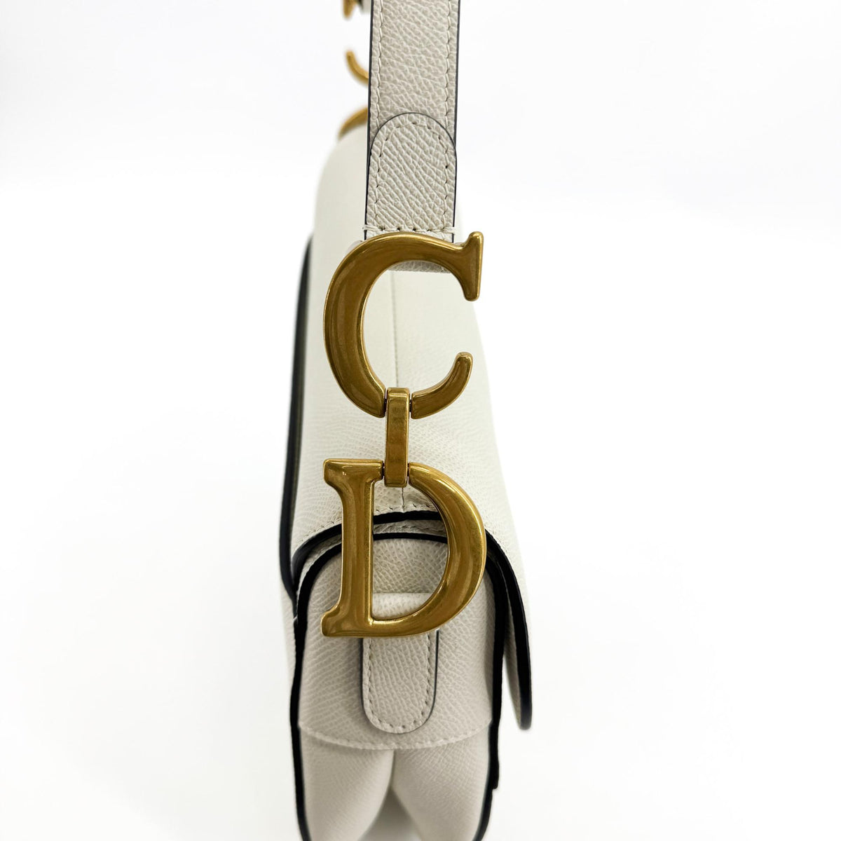 Christian Dior Saddle Leather White Leather Handbag (Pre-Owned)
