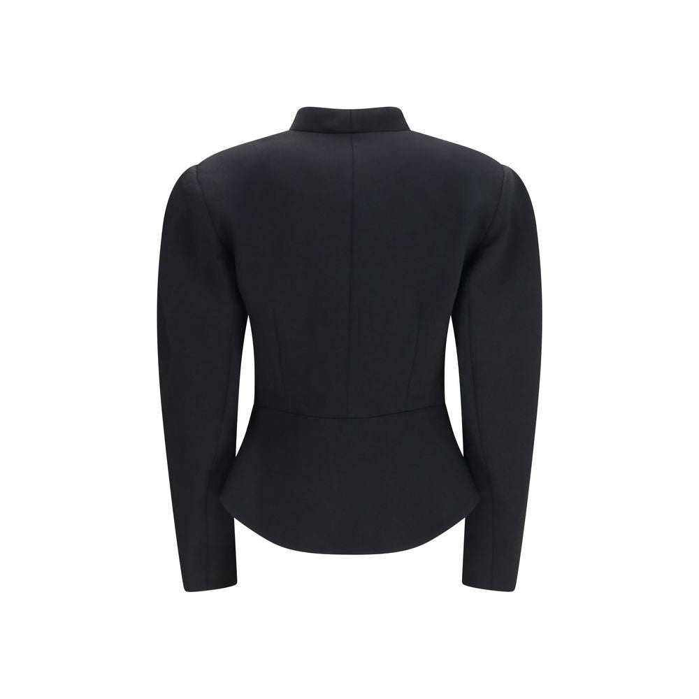 Nissa Black Polyester Women's Jacket