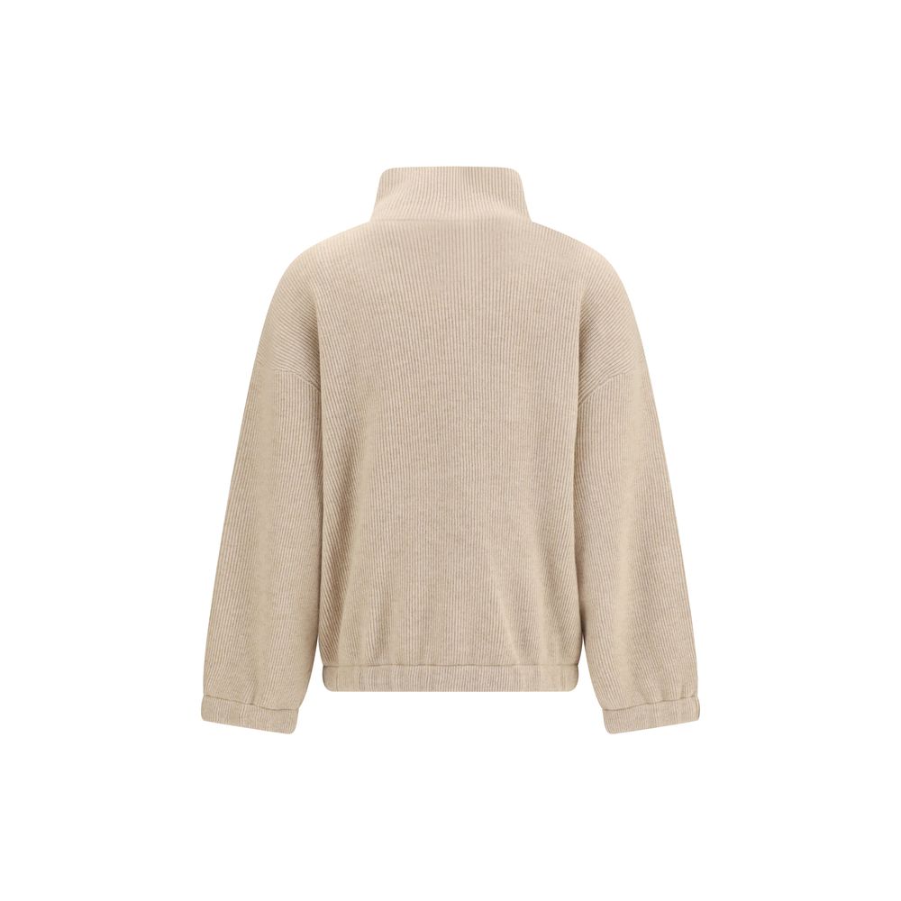 Brunello Cucinelli Beige Cashmere Women's Sweatshirt