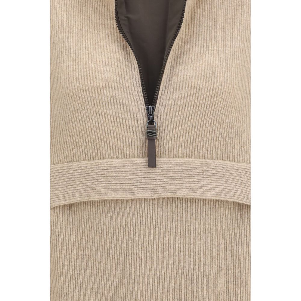 Brunello Cucinelli Beige Cashmere Women's Sweatshirt