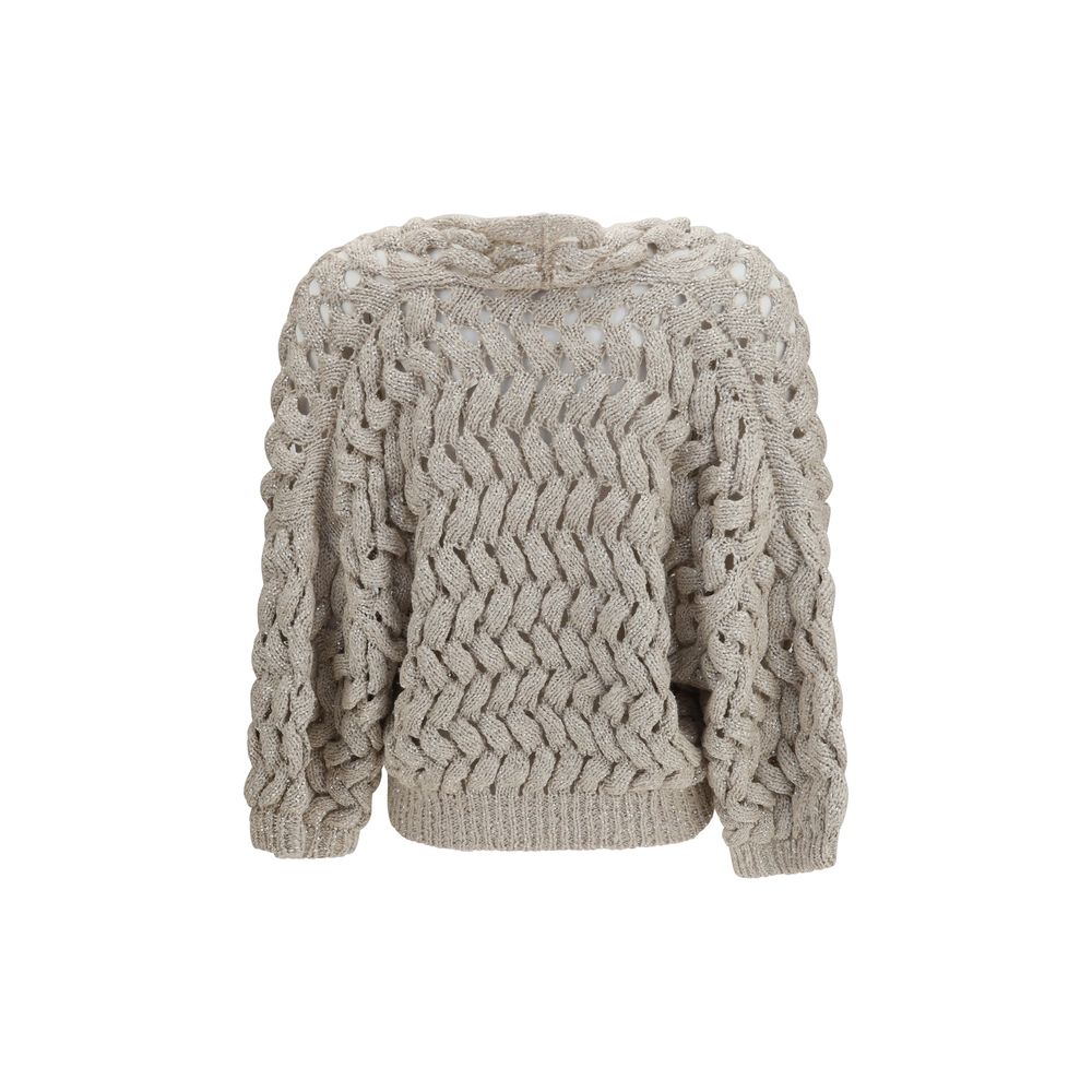 Brunello Cucinelli Beige Silk Women's Cardigan
