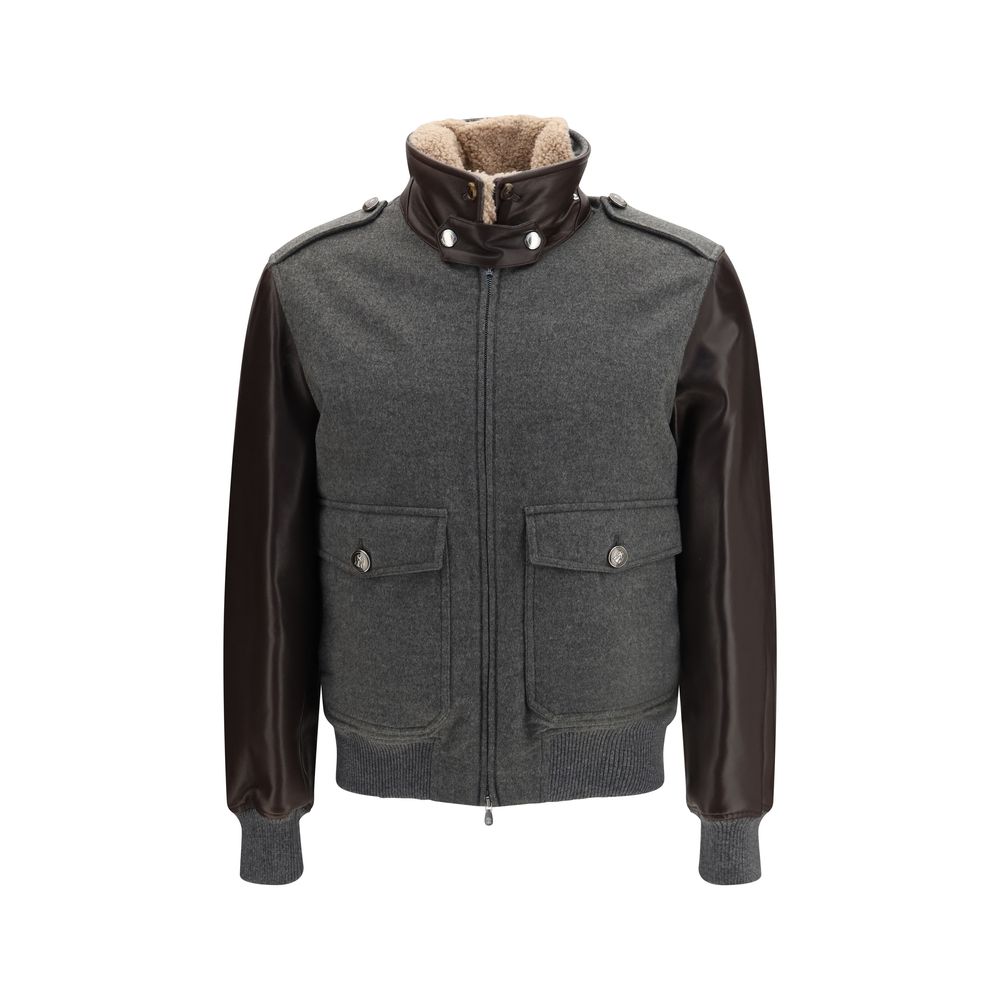 Brunello Cucinelli Gray Cashmere Men's Bomber