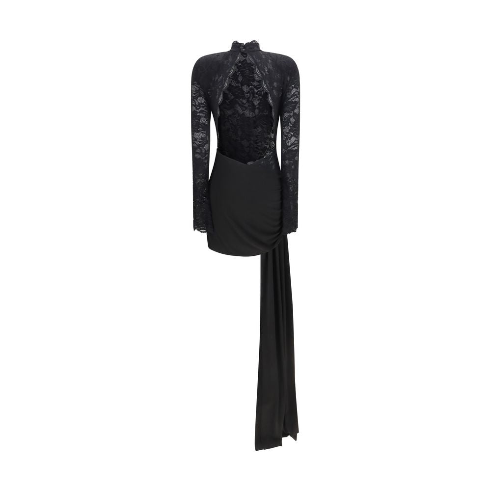 Nissa Black Nylon Cocktail Women's Dress