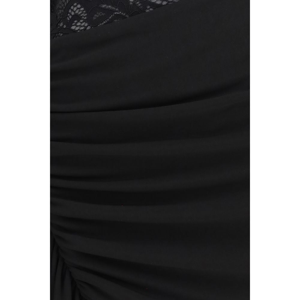 Nissa Black Nylon Cocktail Women's Dress
