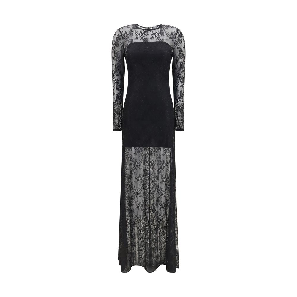 Nissa Black Polyester Cocktail Women's Dress