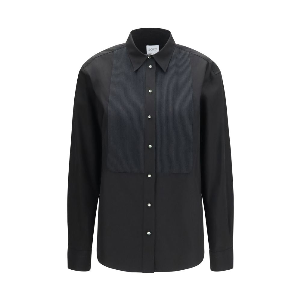 Sara Roka Black Cotton Dress Women's Shirt