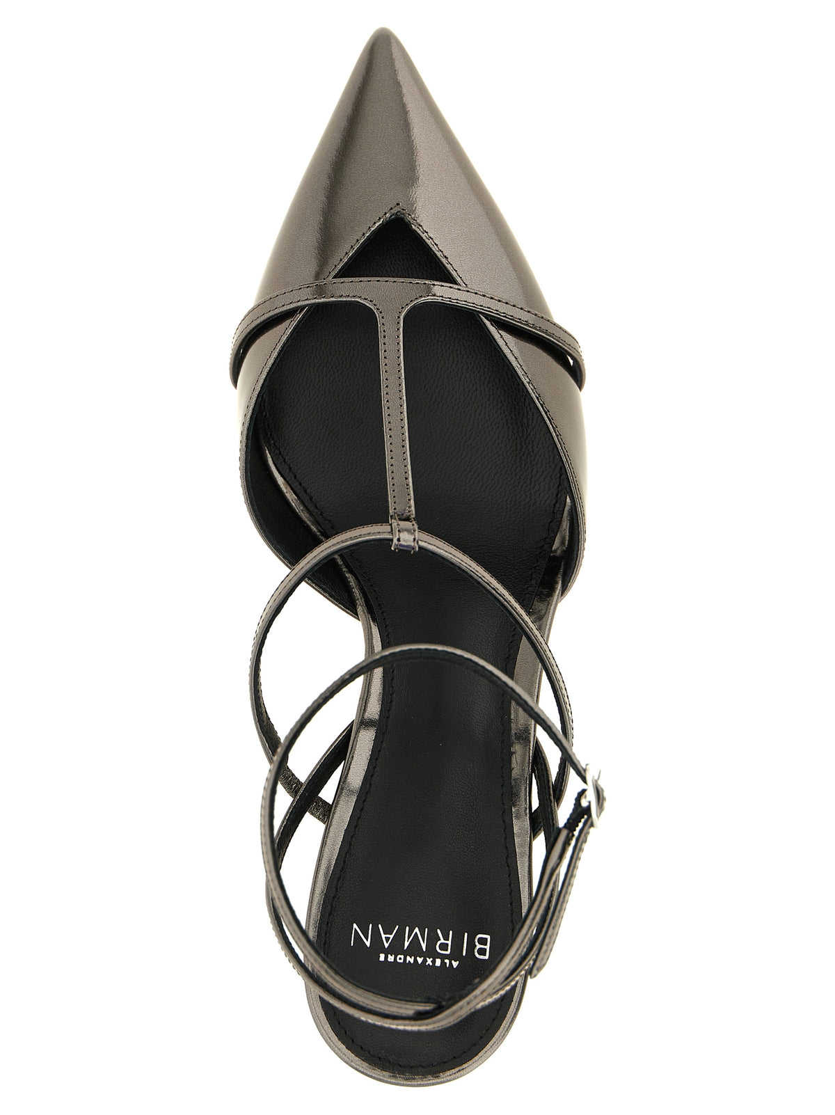 Alexandre Birman Silver Calfskin Stiletto Heel Women's Sandals
