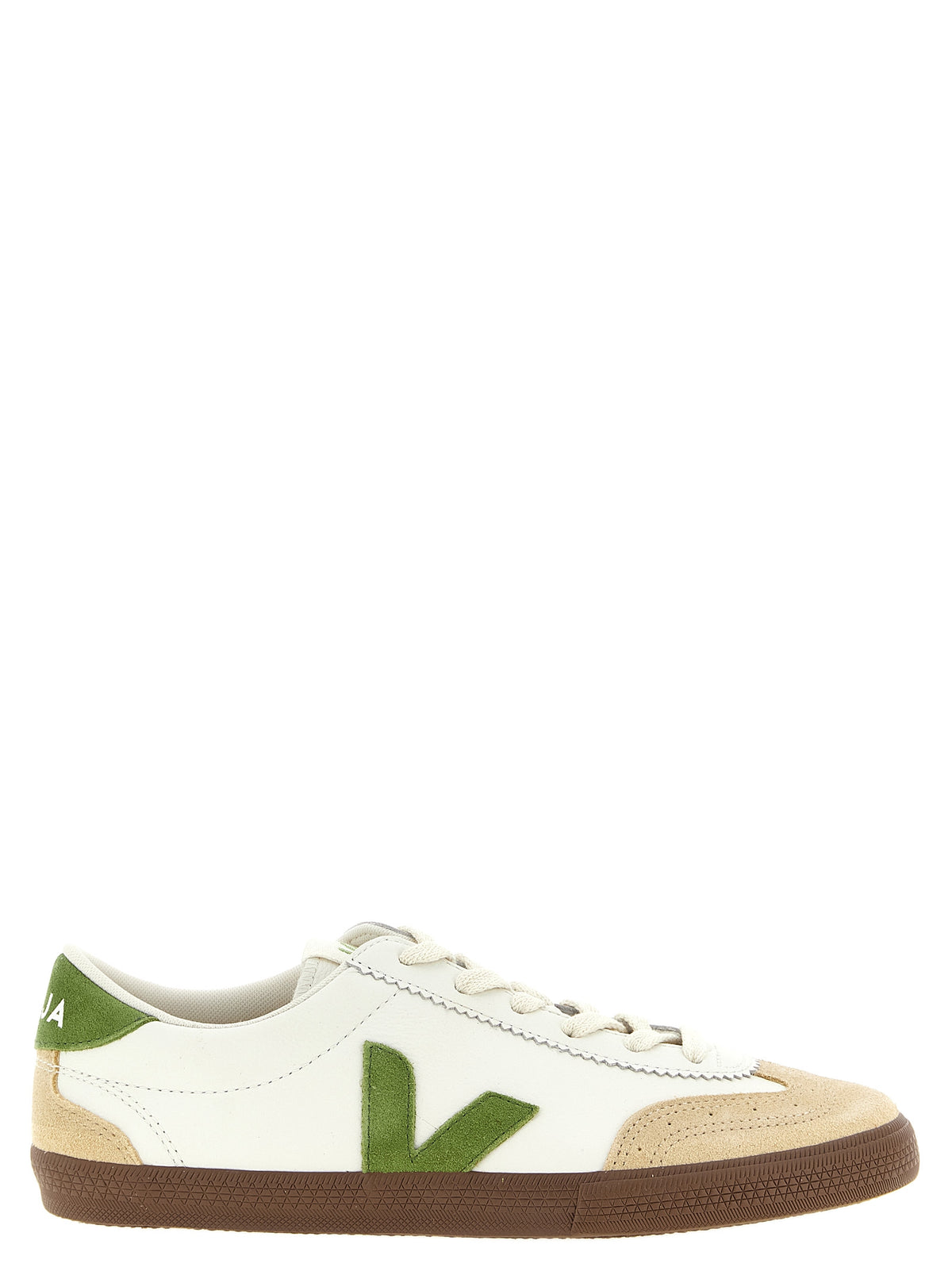 Veja Beige Genuine Leather Athletic Men's Sneakers