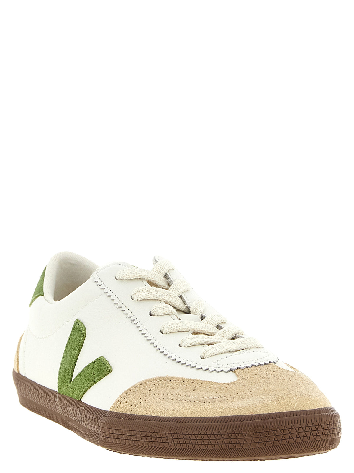 Veja Beige Genuine Leather Athletic Men's Sneakers
