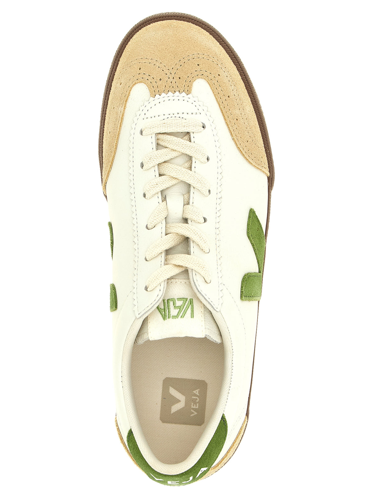 Veja Beige Genuine Leather Athletic Men's Sneakers