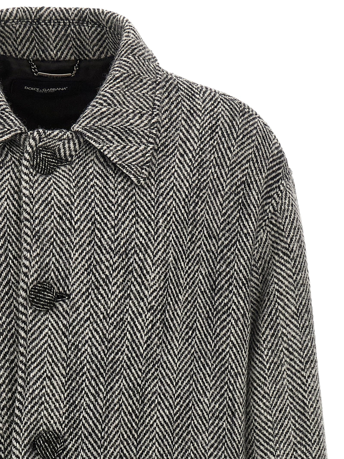 Dolce & Gabbana Multicolor Virgin Wool Men's Coat