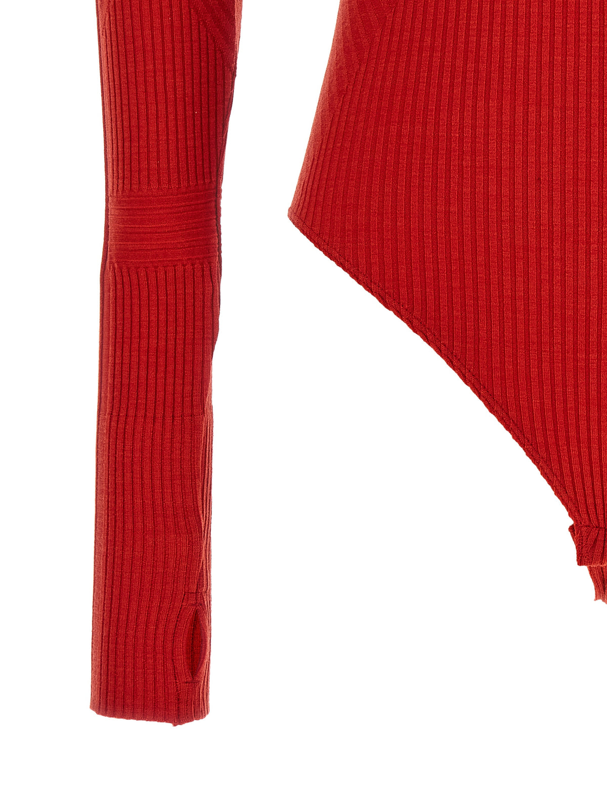 PERFECT MOMENT Red Wool Women's Bodysuit