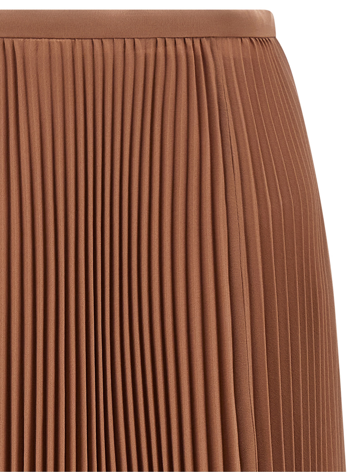 Valentino Garavani Brown Silk Midi Women's Skirt