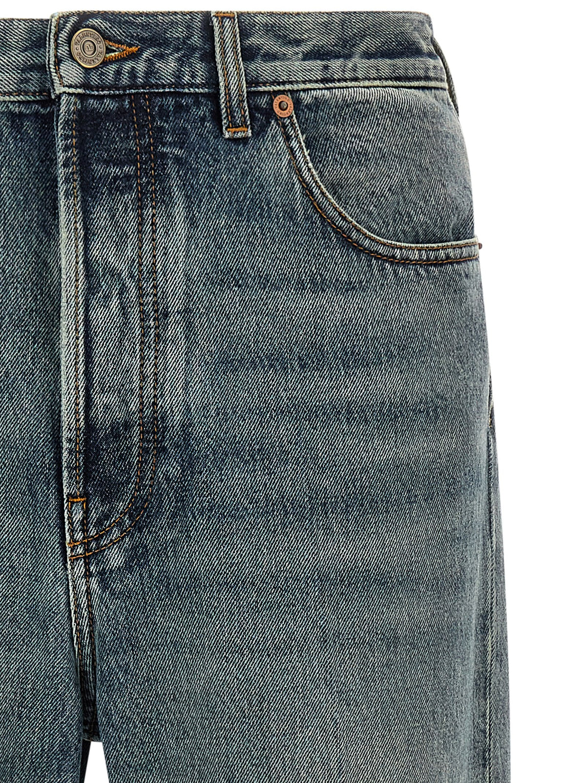 Valentino Garavani Blue Cotton Straight-Leg Men's Jeans