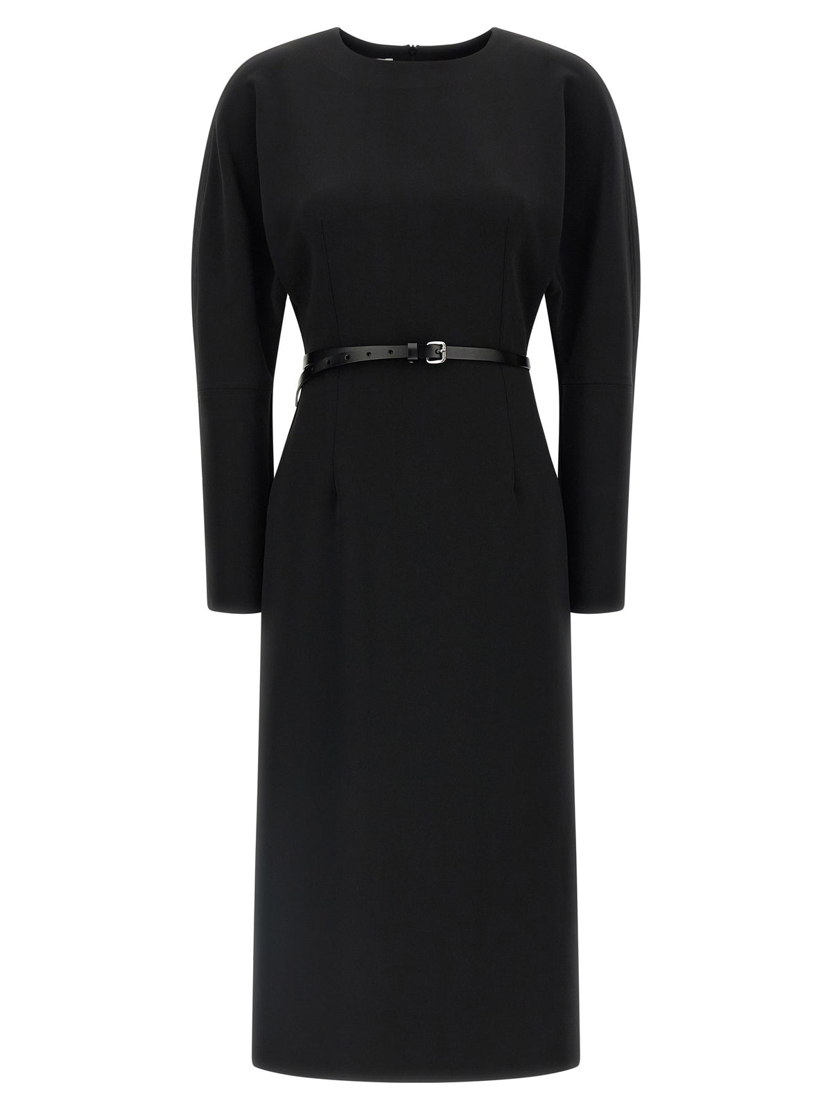P.A.R.O.S.H. Black Polyester Midi Women's Dress