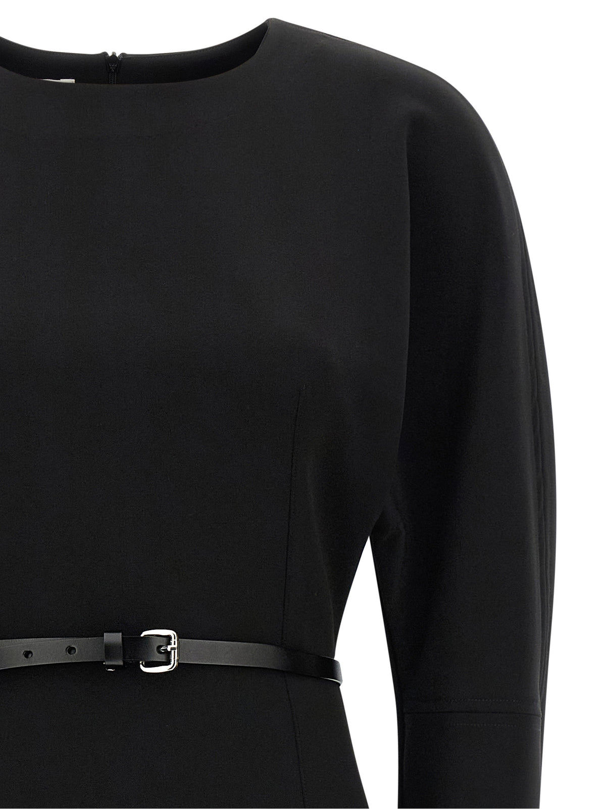 P.A.R.O.S.H. Black Polyester Midi Women's Dress