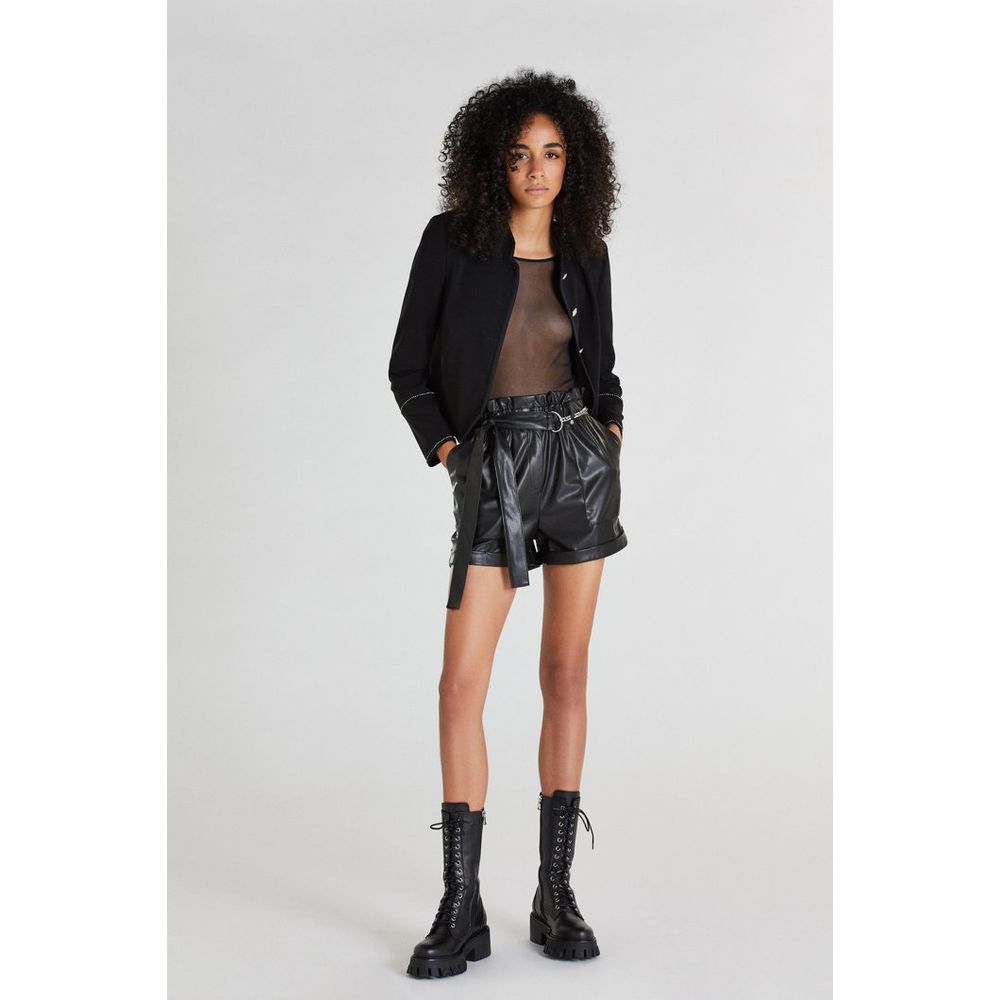 Patrizia Pepe Black Polyethylene Short And Mini Women's Shorts