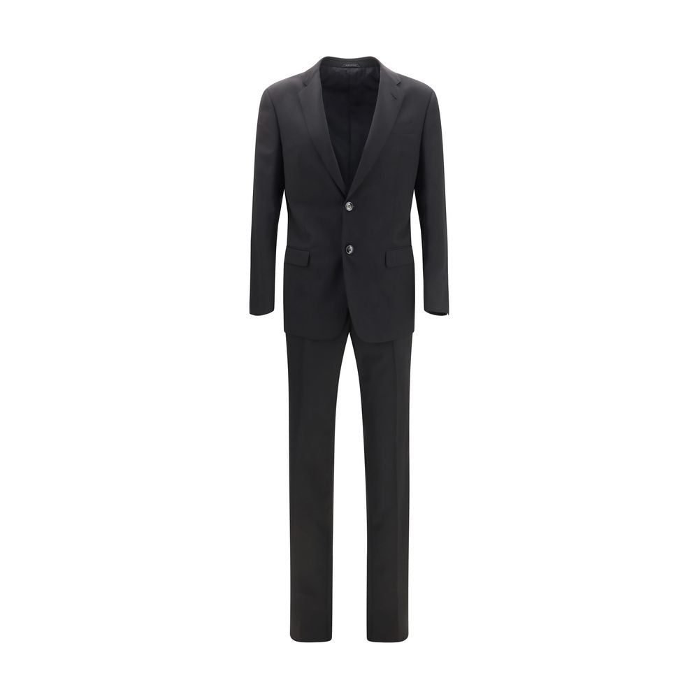 Giorgio Armani Black Wool Oves Aries Two-Piece Men's Suit