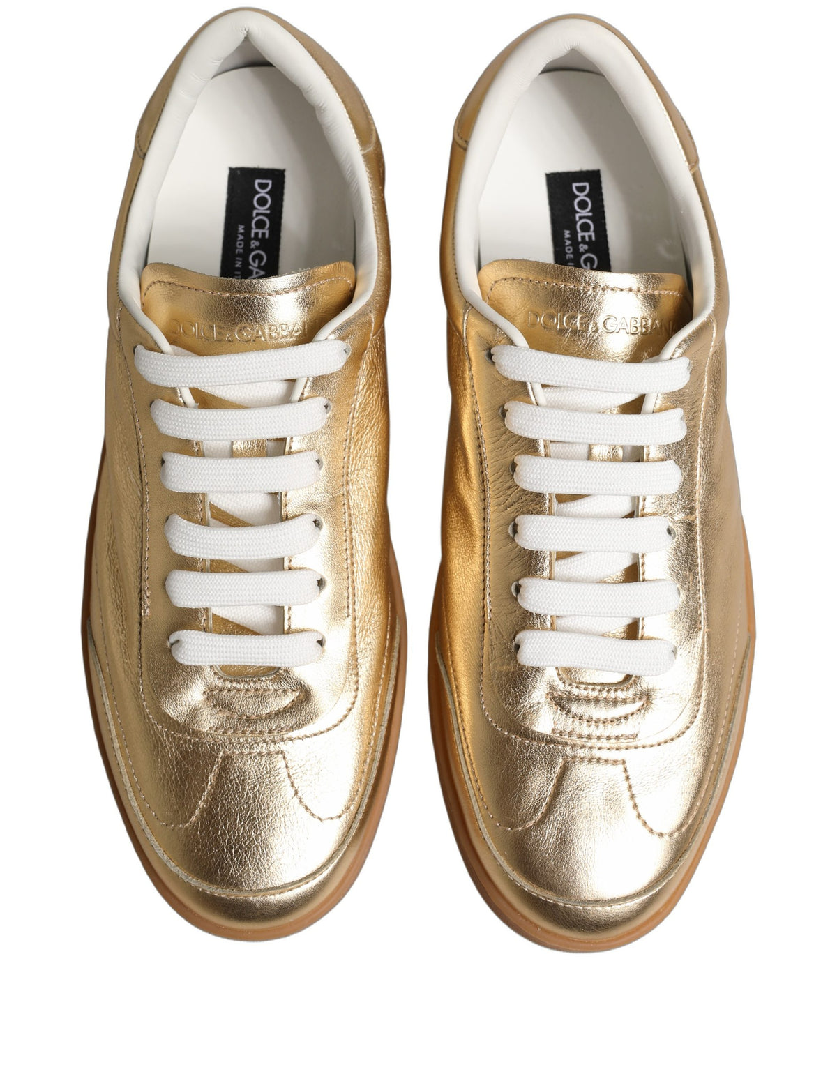 Dolce & Gabbana Gold Saint Tropez Low Top Sneakers Men's Shoes (Pre-Owned)