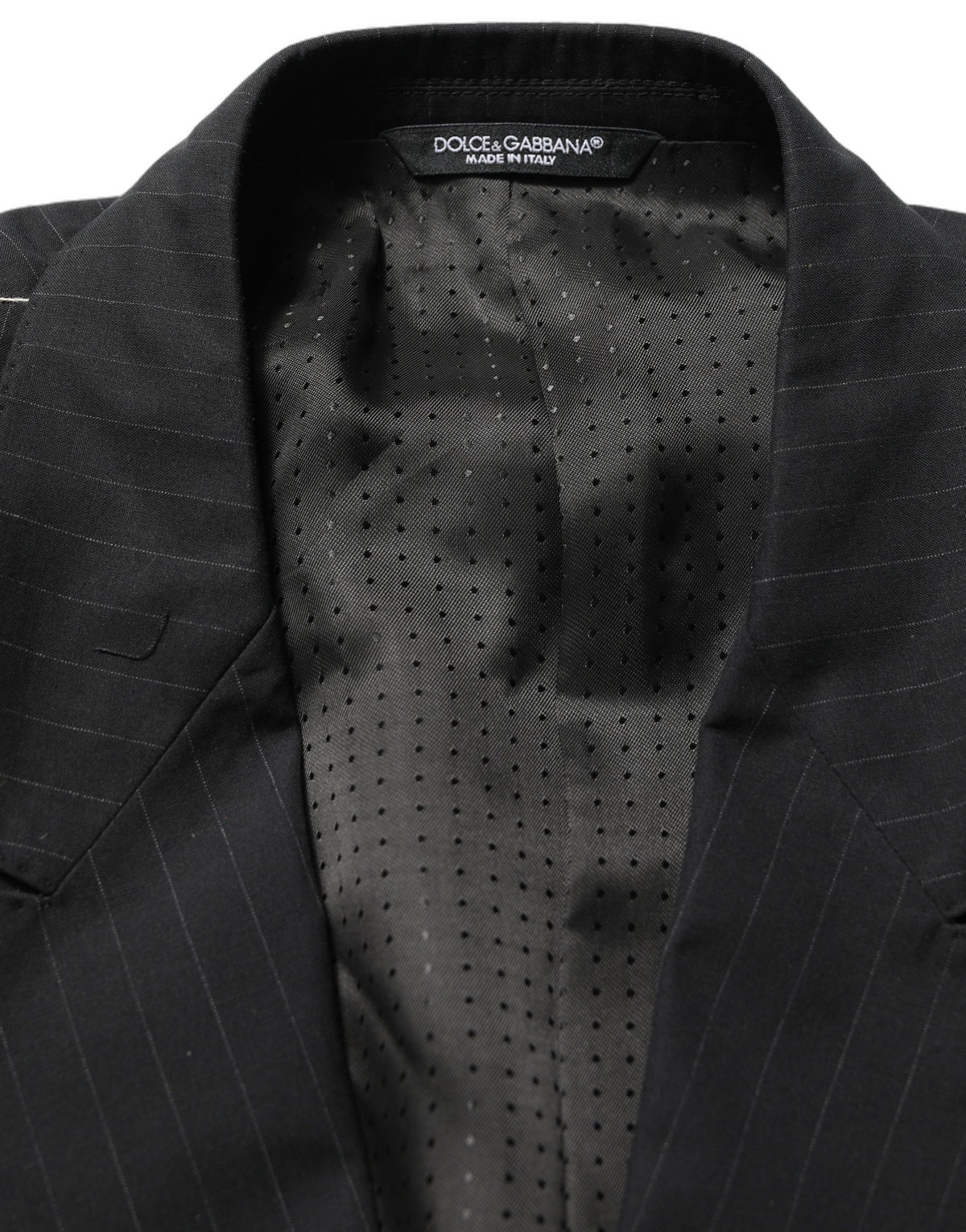 Dolce & Gabbana Black Pinstripe Men Single Breasted Men's Jacket
