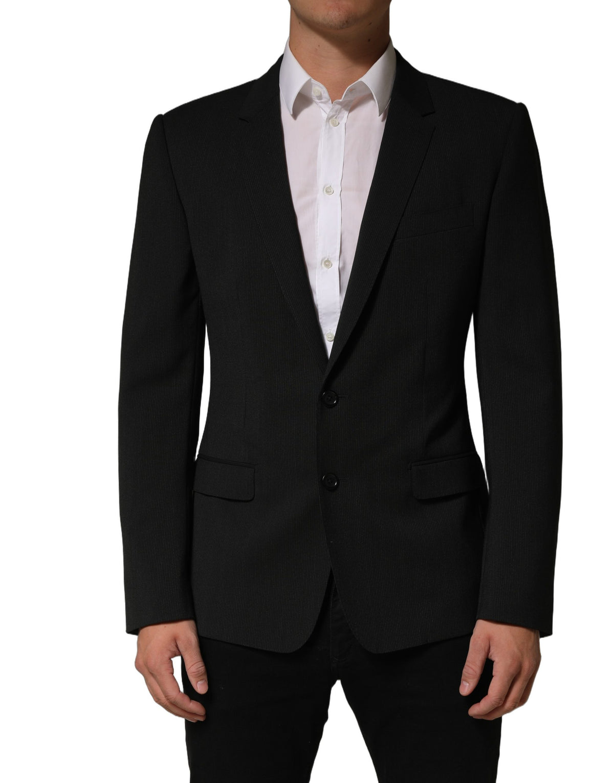 Dolce & Gabbana Dark Gray MARTINI Men Single Breasted Men's Jacket